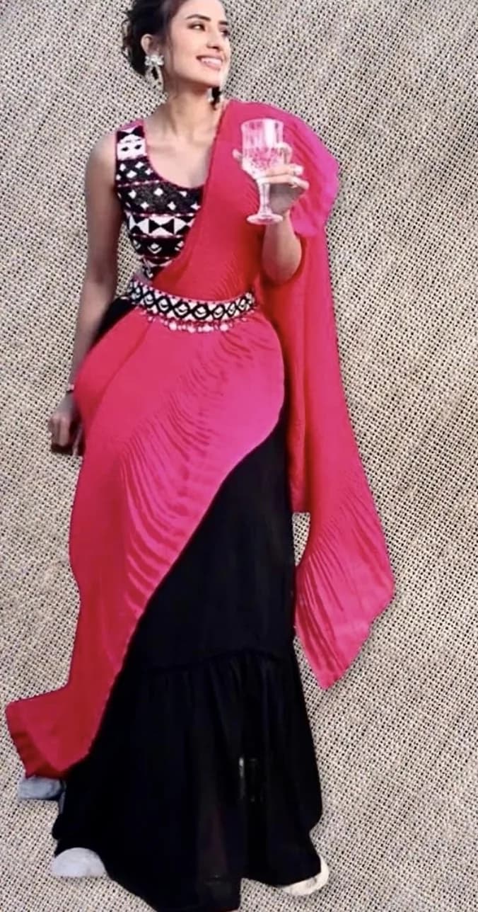 Gulaab Ruffle Drape Gown – view 1
